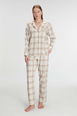 Arias Closet Pamuklu Uzun Kol Gömlek Pantolon Pijama Takımı