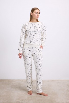 Arias Closet Yıldız Desenli Tencel Pamuklu 2'li Pijama Takımı