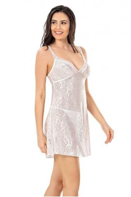 Primoda Ekru Jakarlı Gecelik 8152