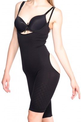 Arias Closet Siyah MI Emay 2038 Popo ve Göğsü Açık Paçalı Boy Korse