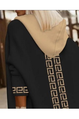 Uzun Kollu çift Renk Dijital Baskılı Hırka BN-65699