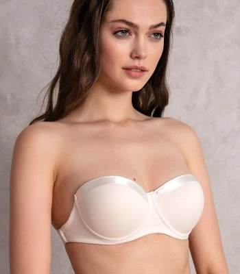 Kadın Balenli Destekli Dolgulu Askısız Straplez Sırtı Şeffaf Sırt Dekoltesi Sütyeni (3616)