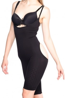 Arias Closet Siyah MI Emay 2038 Popo ve Göğsü Açık Paçalı Boy Korse