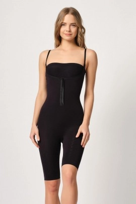 Arias Closet Siyah MI Emay 2093 Ön Agraflı Göğsü Açık Paçalı Boy Korse