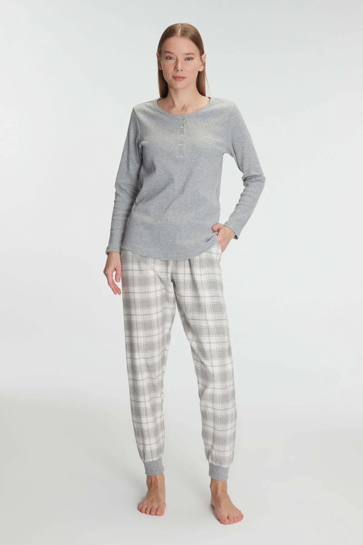 Anıl Pamuklu Uzun Kol Pijama Takımı