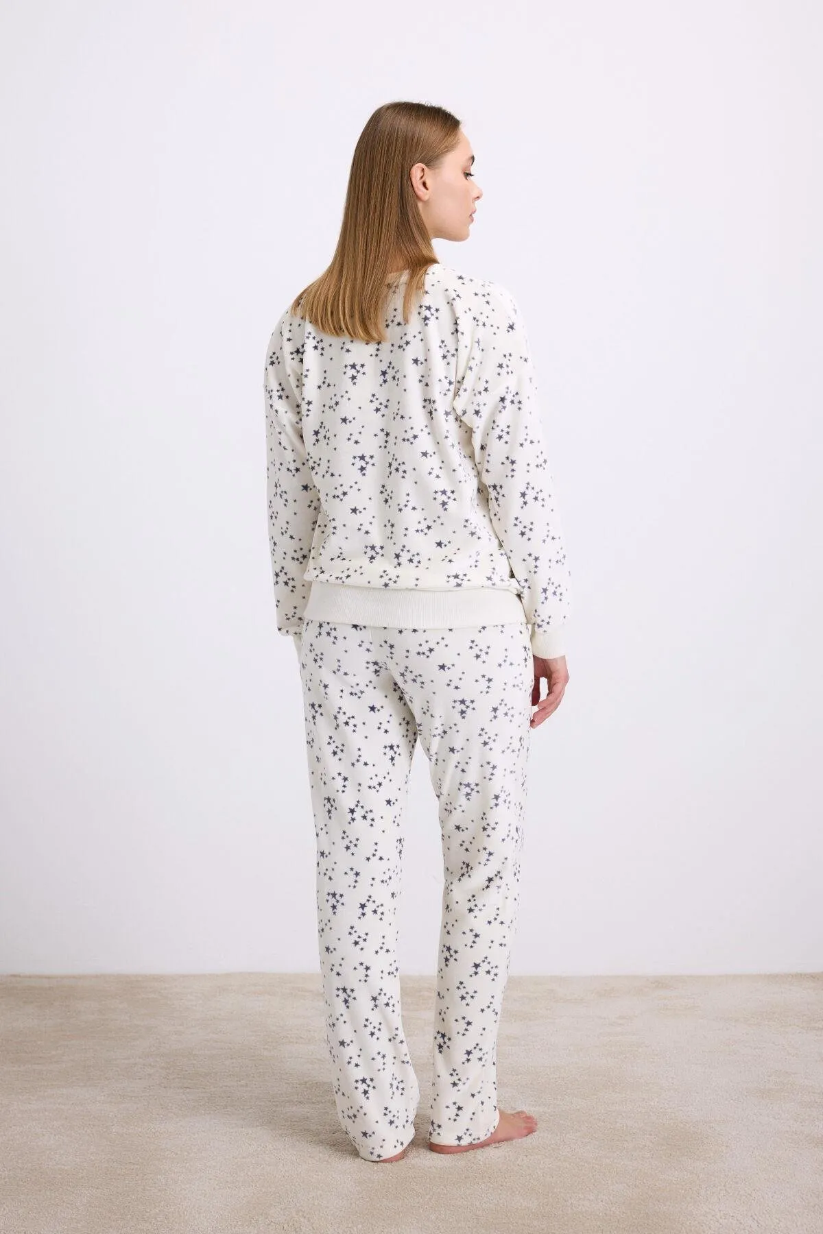 Arias Closet Yıldız Desenli Tencel Pamuklu 2'li Pijama Takımı