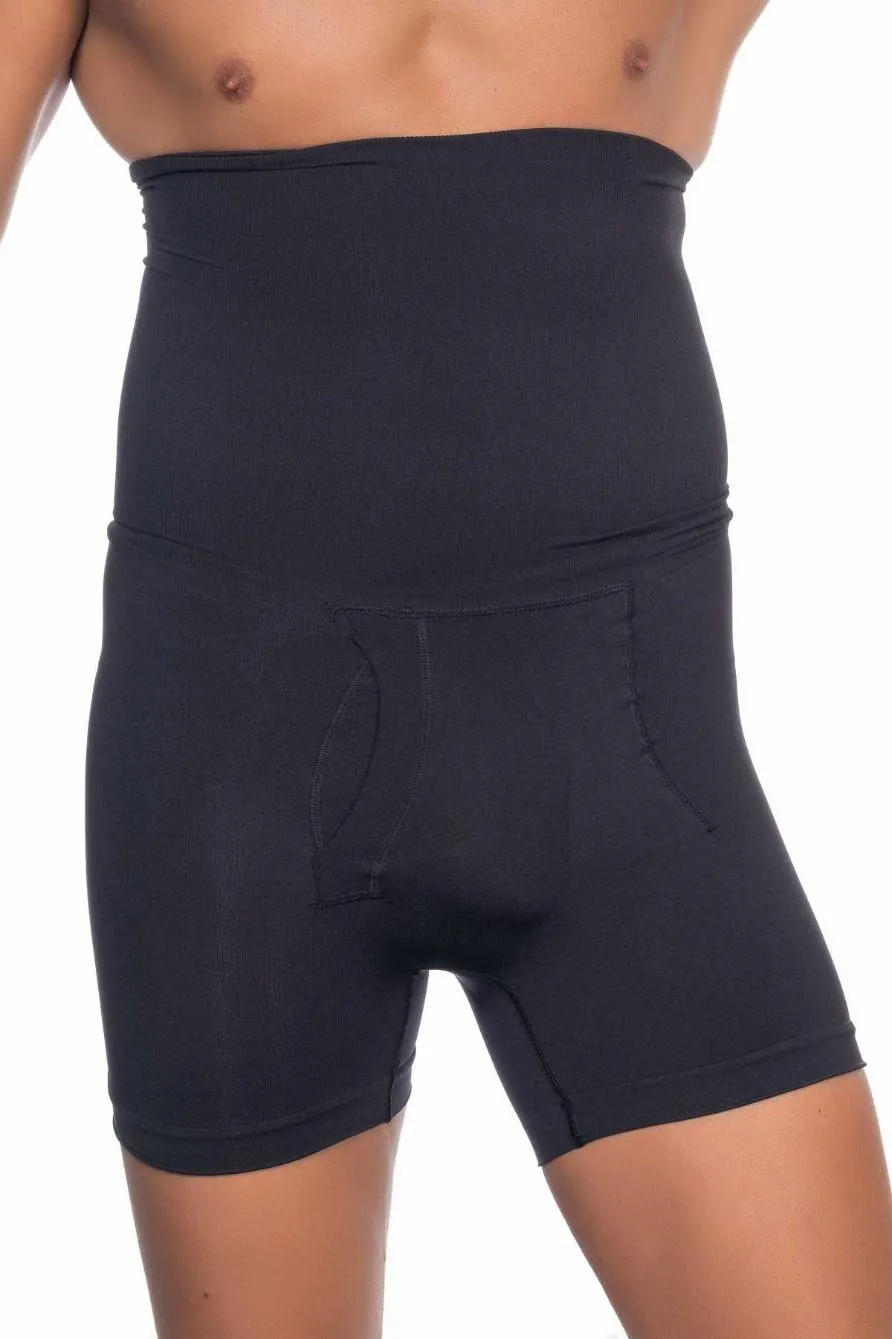 Siyah Seamless Toparlayıcı Erkek Yüksek Bel Double Boxer Korse