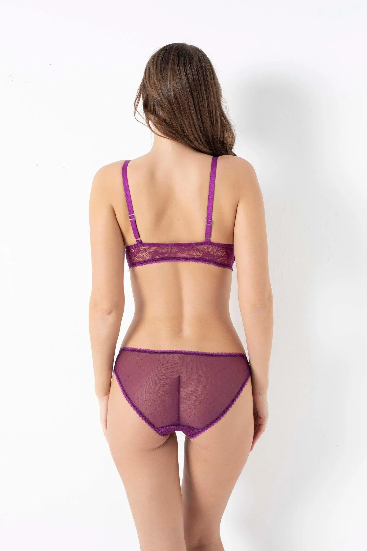 Kadın Balensiz Desteksiz Dolgusuz Dantelli Bralet Sütyen ve Slip Takım (4209)